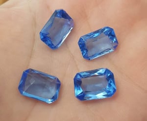 Caboson si suport caboson - Cabochon din cristal german, fatetat, dreptunghi - 14x10 mm - 1 bucata Cod DG7