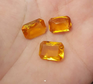 Cabochon din cristal german, fatetat, dreptunghi - 14x10 mm -Culoare Topaz- 1 bucata Cod DG7 [1]