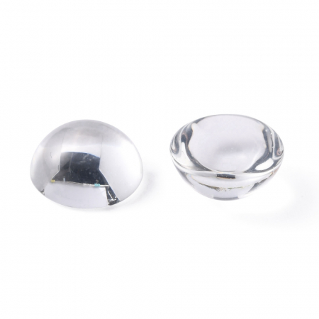 Caboson si suport caboson - Caboson din sticla, transparent , rotund, 12 X 5.5 mm - 1 buc