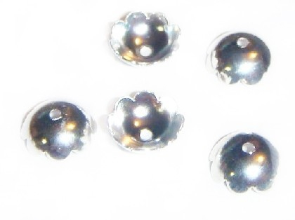Capac margele, alama placata cu argint, 6 mm- 1 bucata [1]