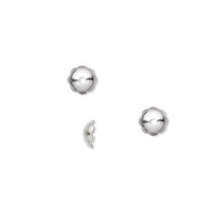 Capac margele - Capac margele, alama placata cu argint, 6 mm- 1 bucata