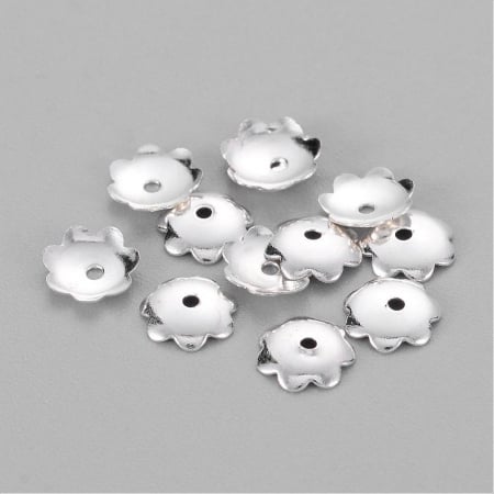 Capac margele, alama argintie, 6 mm [1]