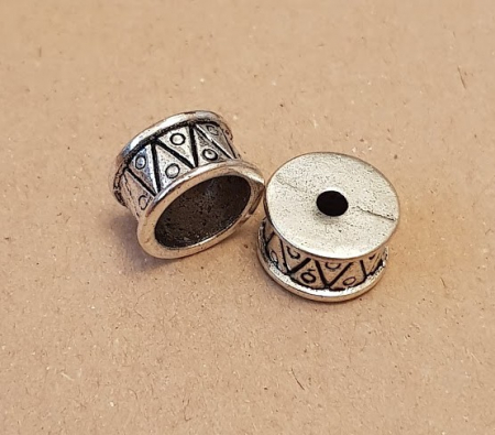Argintii - Capac margele, con margele, argintiu antichizat - 14 mm - 1 bucata