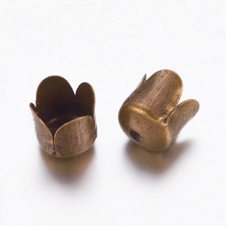 Bronz antichizat - Capac margele, con margele, culoarea bronzului antichizat - 8X6.5 mm - 1 bucata