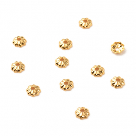 Capac margele din alama placata cu aur de 18K, 3,5X1 mm- 1 bucata [2]