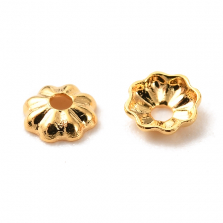 Capac margele - Capac margele din alama placata cu aur de 18K, 3,5X1 mm- 1 bucata