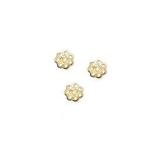 Placat cu aur - Capac margele, placat cu aur, 6 mm- 1 bucata