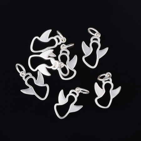 Charm inger, alama placata cu argint 925, 14.5X10.5 mm, inger, 1 buc [1]
