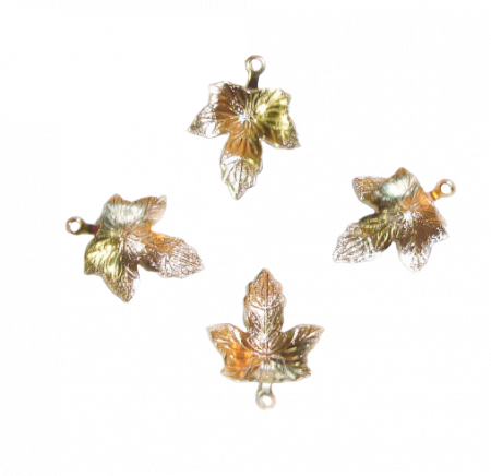 Charm, Pandant, Conector - Charm alama placata cu argint, 18 mm, frunza de artar