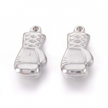 Otel inoxidabil - Charm manusa de box din otel inoxidabil, inox, 17x9.5 mm