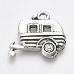 Charm - Charm caravana, casa mobila, argintiu antichizat - 17x18.5 mm - 1 bucata