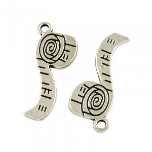 Charm, Pandant, Conector - Charm centimetru, argintiu antichizat, 7,6X11,5 mm, 1 buc