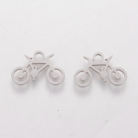 Otel inoxidabil - Charm bicicleta din otel inoxidabil 304, 9.2x13.8 mm - 1 bucata