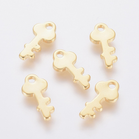 Otel inoxidabil - Charm cheita aurie din otel inoxidabil 201, 13x6 mm - 1 bucata