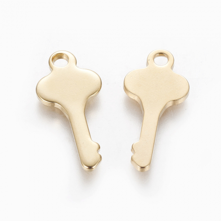 Otel inoxidabil - Charm cheita aurie din otel inoxidabil 304, 24x11.5 mm - 1 bucata