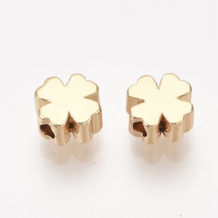 Charm, Pandant, Conector - Charm margele cu design trifoi placat cu aur de 18K, trifoi 5X5 mm, 1 buc