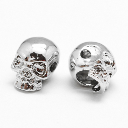 Charm, Pandant, Conector - Charm craniu, alama placata cu platina, margele cu design