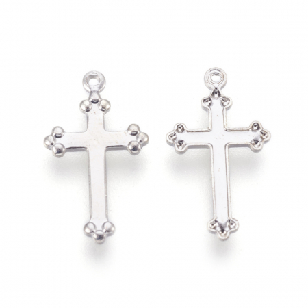 Charm cruce, cruciulita, din aliaj argintiu antichizat, 17,5X10 mm- 1 bucata [1]