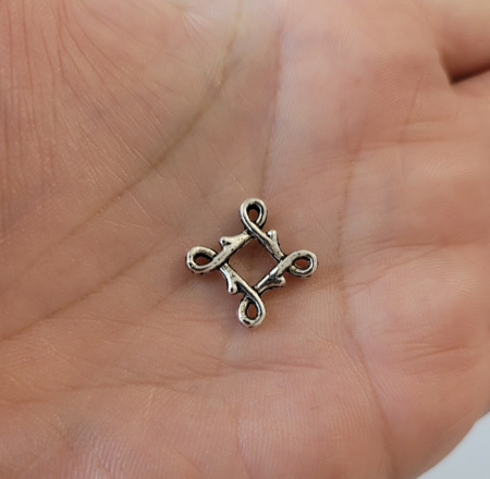 Conector - Conector culoarea argintiu antichizat, 19X16 mm, 1 buc