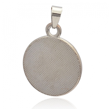 Pandant emailat Yin Yang alb si negru,  metal argintiu, 28X23 mm, 1 buc [1]