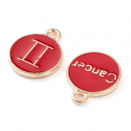 Charm emailat rosu Semn Zodiacal, 15X12 mm, set de 12 bucati [1]