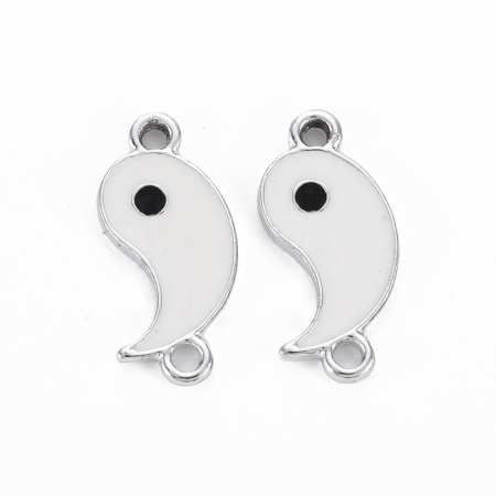 Conector FengShui alb si negru, argintiu antichizat, set de 2, 22X10 mm [3]