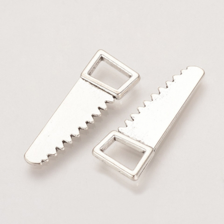Charm, Pandant, Conector - Charm fierastrau, unealta, argintiu antichizat- 23x9 mm - 1 bucata