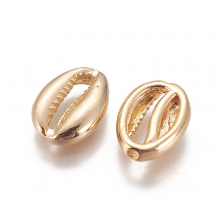 Conector - Conector charm scoica cowrie shell,  alama placata cu aur
