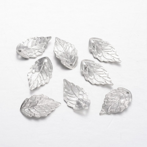 Charm, Pandant, Conector - Charm, frunza filigranata, alama culoarea argintiu antichizat, 18 mm, 1 buc