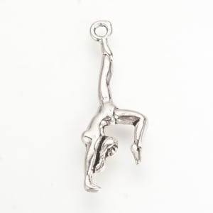 Charm - Charm gimnasta, sport, gimnastica, argintiu antichizat - 30x115 mm - 1 bucata