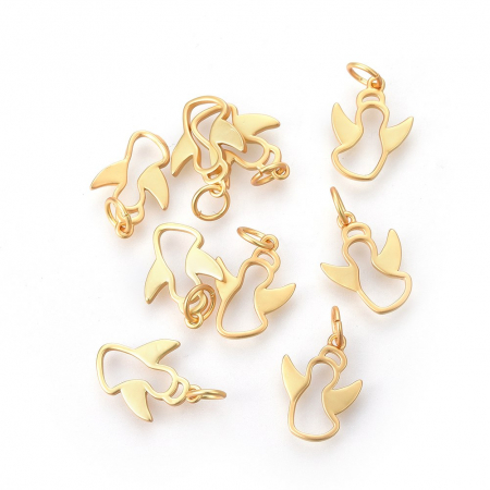 Charm inger, alama placata cu aur de 18K , 14.5X10.5 mm, inger, 1 buc [1]