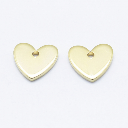 Charm inimioara alama placata cu aur, 8X8 mm, 1 buc [1]
