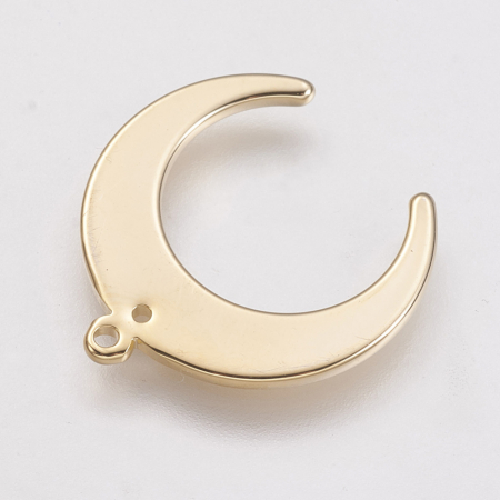 Charm semiluna, alama placata cu aur de 14K, 19X18 mm, 1 buc [2]