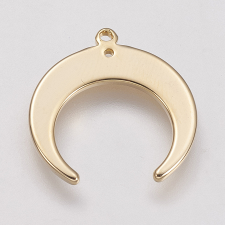 Charm, Pandant, Conector - Charm semiluna, alama placata cu aur de 14K, 19X18 mm, 1 buc