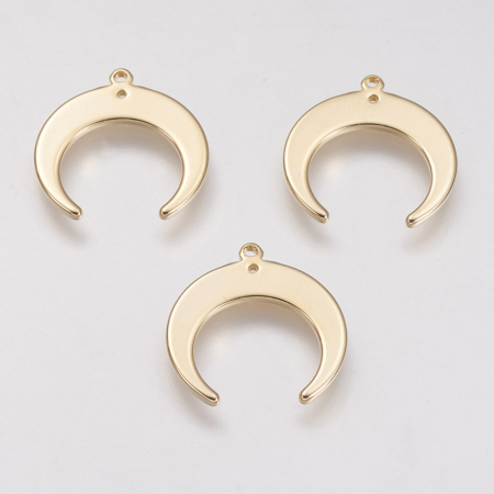 Charm semiluna, alama placata cu aur de 14K, 19X18 mm, 1 buc [1]
