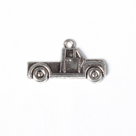 Charm, Pandant, Conector - Charm masina camioneta, argintiu antichizat, 15x26 mm - 1 bucata