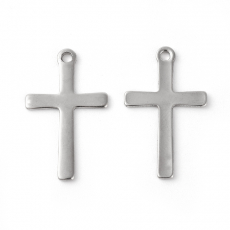 Charm pandant cruce din otel inoxidabil 201, 20.5x15.5 mm- 1 bucata [1]