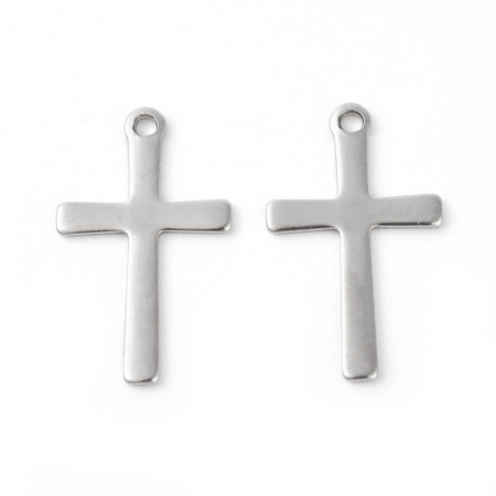 Otel inoxidabil - Charm pandant cruce din otel inoxidabil 201, 20.5x15.5 mm- 1 bucata