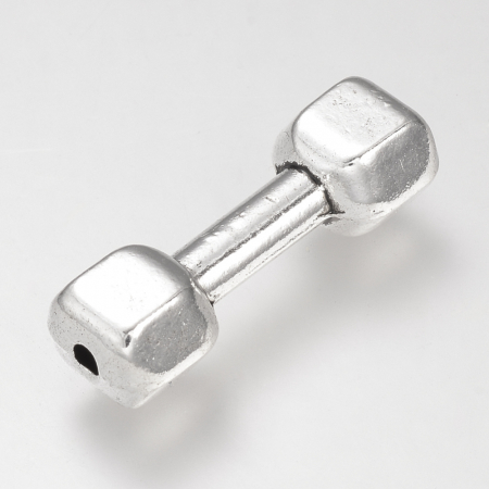 Charm, Pandant, Conector - Conector charm gantera, argintiu antichizat, 25,5X9 mm, 1 buc