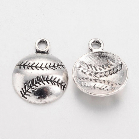 Charm - Charm pandant minge de baseball, 18,2X14,2 mm, 1 buc