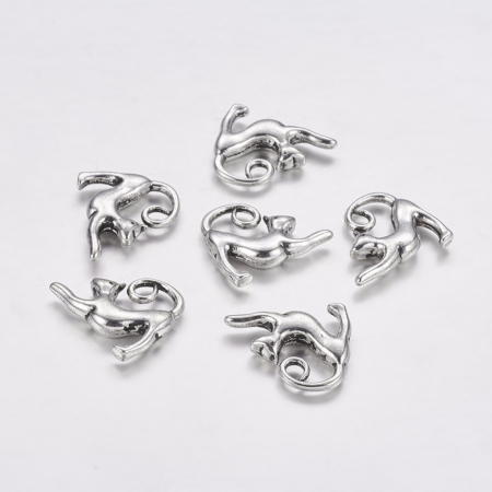 Charm pisica argintiu antichizat [1]