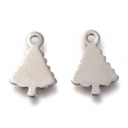 Charm bradut din otel inoxidabil 304, brad de Craciun, bradut, 14x19 mm- 1 bucata [2]