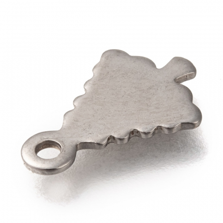 Charm bradut din otel inoxidabil 304, brad de Craciun, bradut, 14x19 mm- 1 bucata [1]