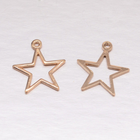 Charm, Pandant, Conector - Charm steluta, alama placata cu aur