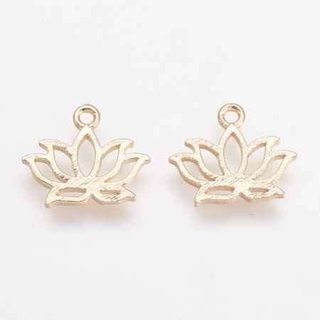 Charm trifoi din alama placata cu aur , 11X9 mm, 1 buc [1]