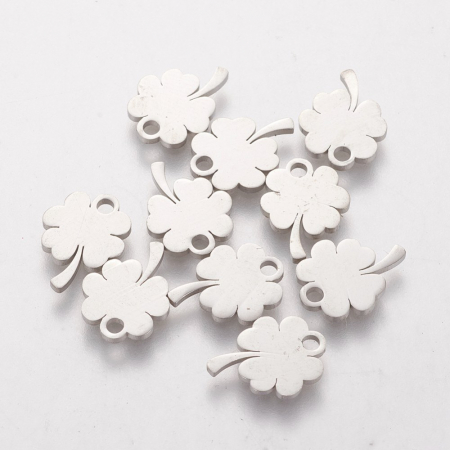 Charm trifoi din otel inoxidabil 304, 12x9 mm- 1 bucata [1]