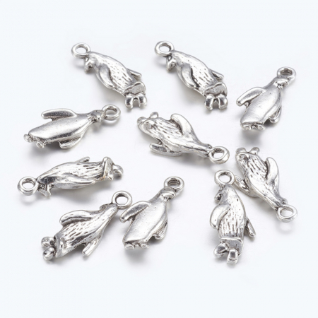 Charm pinguin argintiu antichizat [1]