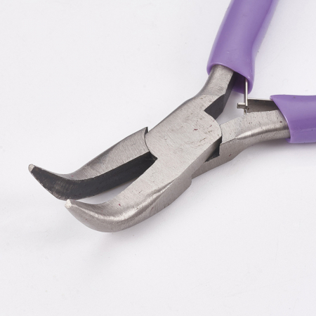 Cleste bent nose roz, cu varful indoit, pentru confectionare bijuterii handmade, 1 bucata [1]