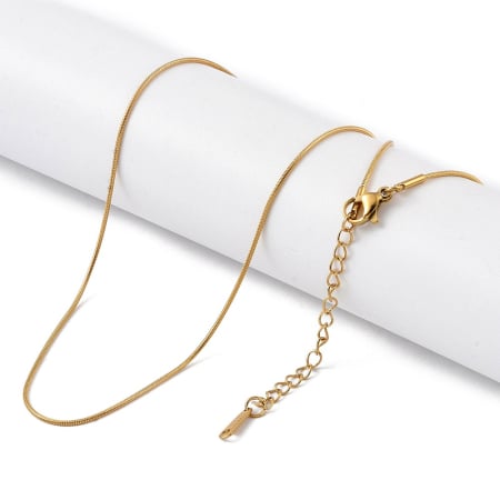 Lant - Colier tip șarpe (snake chain) din inox 201, placat cu aur 18K prin Ion Plating, 41 cm