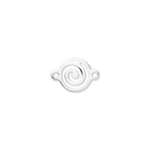 Charm, Pandant, Conector - Conector, alama placata cu argint, 7 mm, spirala, 1 buc